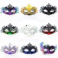 thumbnail image 3 of Masque pour Femmes, Peinture Colorée Strass Incrusté Métal Demi-Couverture Costume Cosplay pour Fête à Thème Cosplay, 3 of 8