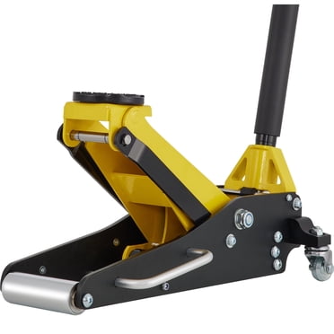 KFFKFF Floor Jack, 1.5 Ton Ground Elevator, Aluminum and Steel Combined Rollers, Twin Pistons Speedy Elevation Pump, Elevation Span 3-3/20"-14-10/27"