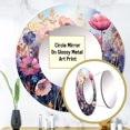 thumbnail image 3 of Designart « Purple Dreamy Flowers VII » Botanique Abstrait Violet Grand Miroir Rond - Miroir Rond Déco Murale - Miroir Rond Imprimé Style Cottage 36 Pouces x 36 Pouces Inch, 3 of 5