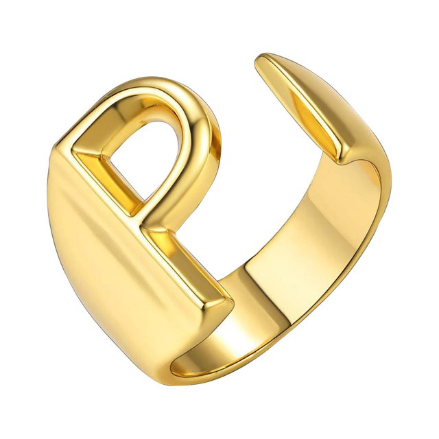 XZNGL Womens Fashion Ring Couple Ring Opening 26 Letters Ring Jewelry