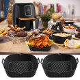 thumbnail image 2 of 2 Pcs Pot en Silicone pour Friteuse à Air Chaud avec Poignée Résistant à la Chaleur Doublure pour Friteuse à Air 6.9 Pouces Moule de Cuisson Carré, 2 of 7