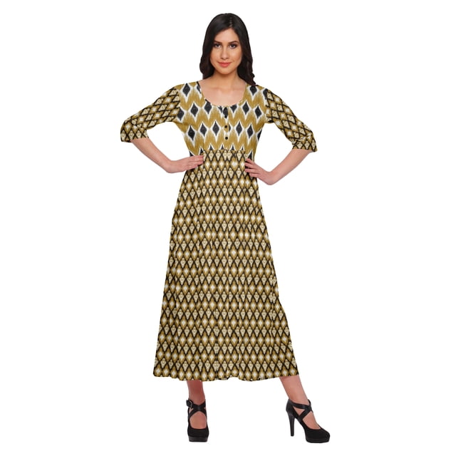 Moomaya Kurta Imprimé Tunique Longue Hauts Femmes Tenue d'Été Kurti pour Femmes