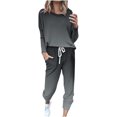 thumbnail image 1 of Birdeem Womens Fashionable Loose Printed Long Sleeved Round Neck Drawstring Casual Set, 1 of 1