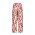 thumbnail image 4 of Birdeem Pantalon Grand Décontracté pour Femme à Lacets, Taille Élastique, Imprimé, Fendu, 4 of 5