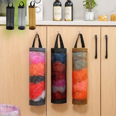 Iumwxz Organizers and Storage Kitchen Wall-Mounted Garbage Bag Organizer Organizer Plastic Bag Organizer Storage Organizer Wall Upper Hanging Bag Dresser Shelf Gray Polyester