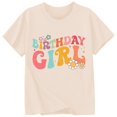 thumbnail image 3 of LUOGENLI T-Shirt pour Filles Filles Mode Décontractée Lettre Col Rond T-Shirt à Manches Courtes Haut 5 Maxi Hauts Ensemble à Volants Beige 3-4 Ans, 3 of 3
