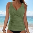thumbnail image 2 of NIEWTR V-Neck Tankini Tops For Women Backless Adjusting Strap Bathing Suits Tummy Control Push Up Swimsuit Top(AG,S), 2 of 9