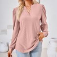 thumbnail image 2 of KIHOUT Spring Winter Womens Tops Fashion Solid Color V-Neck Long Sleeve Loose T-shirt Top Blouse, 2 of 6