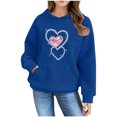 thumbnail image 1 of Posijego Sweat à Capuche Mignon pour Adolescentes, Graphique Cœur, Manches Longues, avec Poche, 1 of 6
