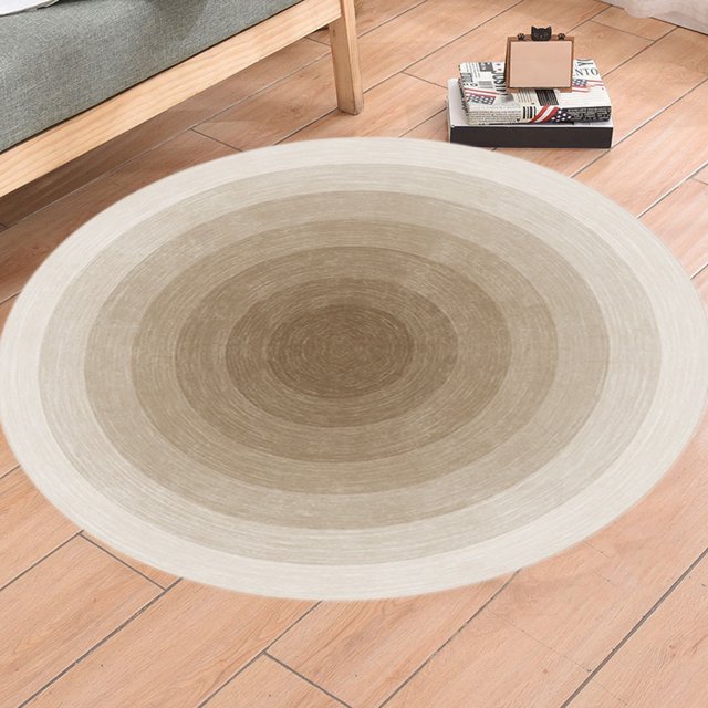 LSLJS Round Carpet Living Room Cream Wind Sofa Coffee Table Bedroom Bedside Study Soundproof Floor Cushion, Imitation Woolen Carpet