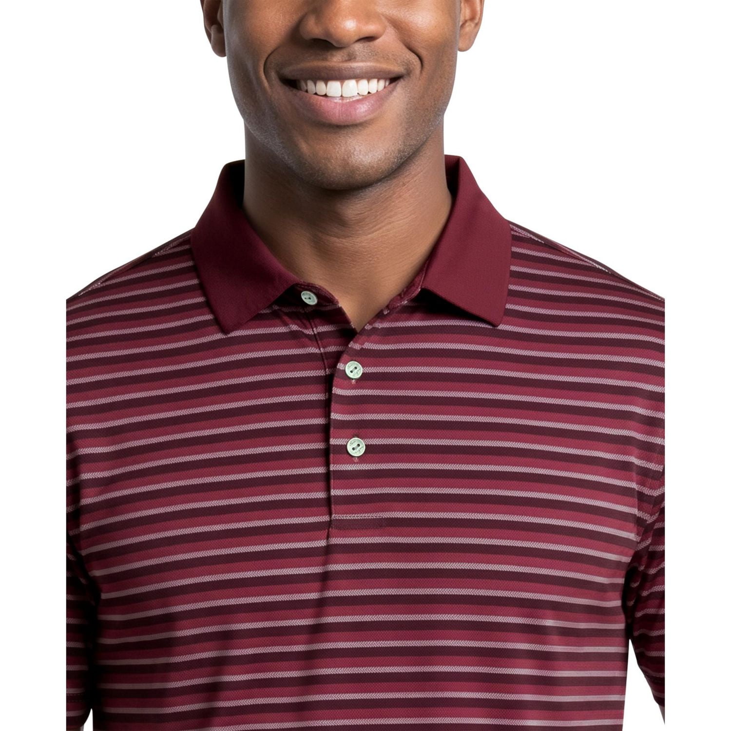 Ben Hogan Performance Men's Herringbone Stripe Golf Short Sleeve Polo Shirt