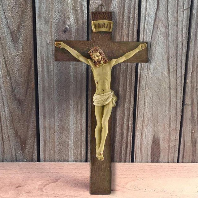 Crucifix Religieux en Résine Modèle Statue de Jésus, Décorations de Chapelle pour la Maison, ian