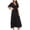 Black, variant on TopLLC Womens Summer Dresses 2023 Boho Dress Short Sleeve V Neck Swiss Dot Ruffle Tiered Maxi Dress Smocked Cocktail Dresses