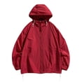 thumbnail image 2 of RXIRUCGD Ensemble de Protection Solaire pour Homme Veste Décontractée à Manches Longues avec Capuchon, Rouge, Taille : 2TG, 2 of 6