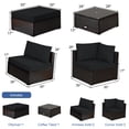 thumbnail image 2 of Patiojoy 6PCS Patio Rattan Furniture Set Outdoor Sectional Sofa Set w/Coffee Table & Ottoman Black, 2 of 6
