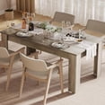 thumbnail image 1 of Dining Table for 4-6, 63" Wood Farmhouse Large Kitchen Table with Strong 4 Triangle Legs, Rectangular Dining Room Dinner Table with Sturdy Extra Support for Kitchen, Apartment, Retro Gray, 1 of 7