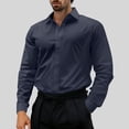 thumbnail image 2 of Admvng Compression Shirt Men Solid Wrinkle-Free Long Sleeve Regular Fit Button Down Shirt S-2XL, 2 of 7