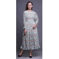 thumbnail image 2 of Bimba Floral Women Printed Smocked Waist Long Casual Maxi RuffleDress-X-Small, 2 of 5