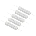thumbnail image 1 of Unique Bargains 5 Pcs Résistances 4,7 Ohms, Résistance Ciment Céramique 10W Kit de Résistance Ciment de Puissance Tolérance 5 % pour Adaptateurs d'Alimentation Audio, 1 of 4