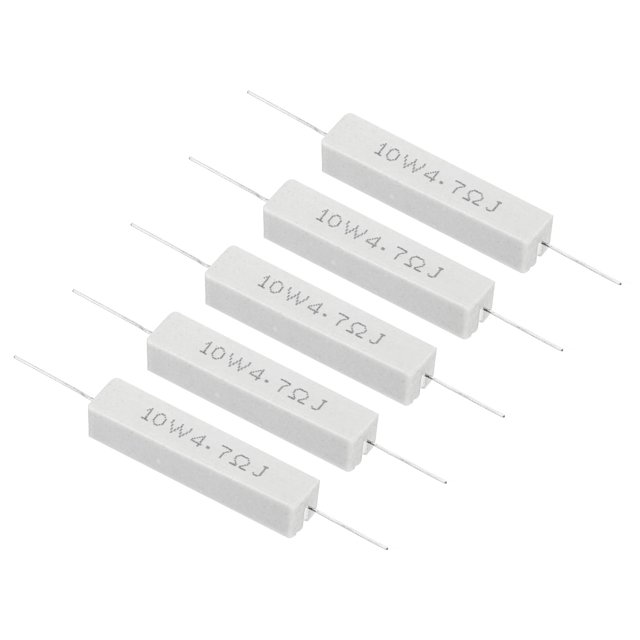 Unique Bargains 5 Pcs Résistances 4,7 Ohms, Résistance Ciment Céramique 10W Kit de Résistance Ciment de Puissance Tolérance 5 % pour Adaptateurs d'Alimentation Audio