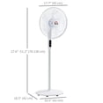 thumbnail image 3 of HOMCOM Height Adjustable Pedestal Fan Oscillating Standing Fan with Remote, 3 of 10