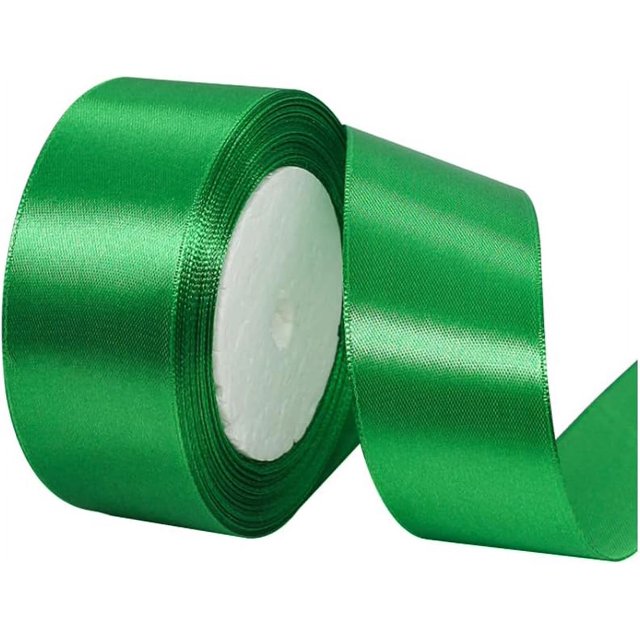 ORUYROP 1-1/2 Inch Wide Double Face Satin Ribbon-25 Yards,Gift Bag Decoration Wedding Chair Back Handmade Bow (Dark Green)