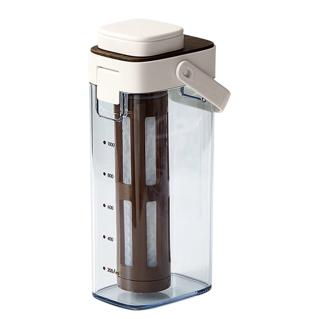 Outdor Cold Coffee Maker With Handle Wide Mouth 10ml Leakproof Dispenser | Coffee Pitcher Infuser Bottle For Lemonade Fruit Drinks Even Saturation Extraction Kitchen Dining Room
