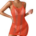 thumbnail image 1 of QIPOPIQ Robes de Plage pour Femmes à Manches Courtes Sans Manches à Bretelles Col en V Ajourée Robe d'Été de Plage Couvre-Maillot de Bikini Robe à Lacets Offres 2023, 1 of 4