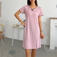 thumbnail image 5 of FAIWAD Robe de Nuit à Manches Courtes pour Femmes, Douce et Rembourrée, Robe de Nuit d'Été Courte, Robe de Pyjama Confortable, Robe T-Shirt, 5 of 5