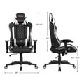 thumbnail image 2 of Goplus Chaise de Jeu de Massage Chaise de Course Inclinable avec Soutien Lombaire et Appuie-Tête Blanc, 2 of 10