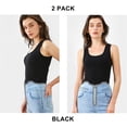 thumbnail image 3 of Charmo Camisole en Coton pour Femme avec Soutien-Gorge Intégré Débardeur Extensible sous-Maillots Cami 2 Paquets, 3 of 5