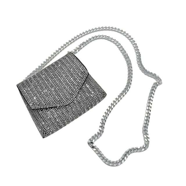 Sac de Soirée en Strass pour Femmes, Élégant, Chaîne, Bandoulière, Sacs à Main Enveloppe, Tendance, Voyage de Rue