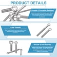 thumbnail image 3 of Uxcell 2 Pcs M12x110mm Shoulder Swing Lifting Eye Bolt, 304 Stainless Steel Metric Half Tooth Thread Fisheye Eye Slip Hole Screw Rigging Bolt Metal Fasteners Screws, Silver Tone, 3 of 7