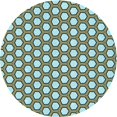 thumbnail image 1 of Ahgly Tapis Rond Lavable en Machine Intérieur Transitionnel Bleu Lagon, 6 Pieds Rond, 1 of 7