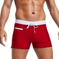 thumbnail image 2 of QATAINLAV Back to School Prime Sales, Mens Square Leg Swim Briefs Drawstring Swim Trunks Athletic Training Swimsuit Board Shorts Summer Beach Swimwear Red XL, 2 of 7