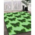 thumbnail image 3 of Ahgly Tapis d'Intérieur Lavable en Machine Carré Vert Émeraude Profond Transitionnel, 7 Pieds Carré, 3 of 7
