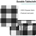 thumbnail image 4 of 60 x 102 Inch Checkered Tablecloth Rectangle - Stain Resistant, Spillproof and Washable Gingham Table Cloth for Outdoor Picnic, Kitchen and Holiday Dinner, Black and White, 4 of 6