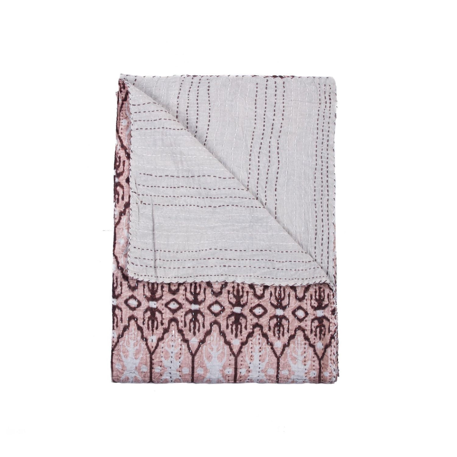 KANTHA COTTON THROW BLANKET 50" X 70"