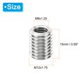 thumbnail image 2 of Unique Bargains Adaptateurs Filetage Manchon Réducteur Écrou 20pcs M12x1.75 Mâle à M8x1.25 Femelle Réparation Insert Écrou 15mm, 2 of 7