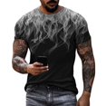 thumbnail image 2 of T-shirt Homme à Manches Courtes Séchage Rapide Imprimé Flamme 3D Dégradé, 2 of 8