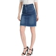 thumbnail image 4 of Unique Bargains Women's Distressed Ripped Hem Washed Denim Skirt, Vintage Blue, XL, 4 of 6