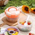 thumbnail image 1 of Qiopertar Flash Deals of the Day Salad Lunch Box Lunch Box Microwaveable Simples Lunch Box Fruit Box Double Layer Round Lunch Bowl Clearance Saving Up To 65% Off, 1 of 8