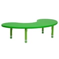 thumbnail image 1 of 35''W x 65''L Half-Moon Green Plastic Height Adjustable Activity Table, 1 of 9