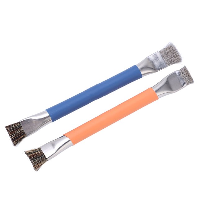 Motherboard Brush, Professional Durable Multi Angle Cleaning Alloy Steel Mini Motherboard Cleaning Brush Compact 2pcs For Electron Components