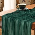 thumbnail image 3 of Boho Gauze Green Wedding Table Runner Fabric Kitchen Dining Holiday Table Decor For Home Party Indoor, 3 of 4