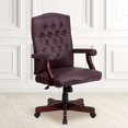 thumbnail image 4 of Pemberly Row Contemporary Leather Swivel Office Chair in Burgundy, 4 of 9