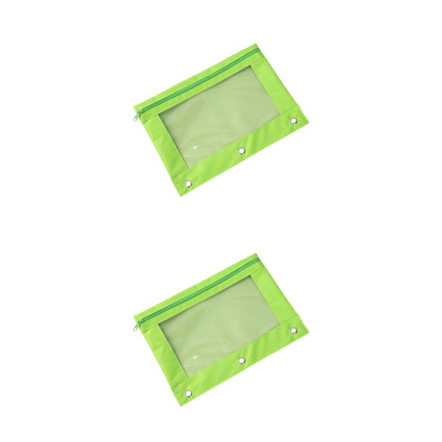 Decodeary Durable Pouch For Organizing Documents In Office Portable Zippered Pouch Fluorescent Green 2Set