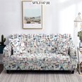 thumbnail image 1 of Housse de Sofa Réglable en Encre Abstraite Colorée 2024 Rayures Carreaux et Housses Housses de Sofa Rétro Ensemble Housse de Sofa Extensible, 1 of 6