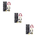 thumbnail image 2 of tredstone 5x USB 3 Riser Board VER009S GOLD PCI-E 1x to 16x Powered 60cm PCIe Extender Black Slot+Red Wire 3Set, 2 of 6