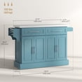 thumbnail image 3 of HOMCOM Îlot de Cuisine avec Rangement, Chariot de Cuisine Roulant, Bleu Pâle, 3 of 10